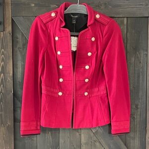 White House Black Market Women's Red Military Blazer